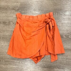 NEW Majorelle Linette Skort Womens Size Small Orange Wrap Mini Cotton‎ Preppy